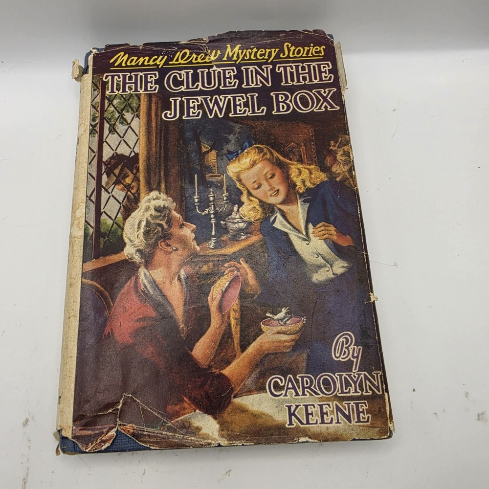 Vintage 1943 Nancy Drew Mystery Stories: The Clue in the Jewel Box + Color DJ